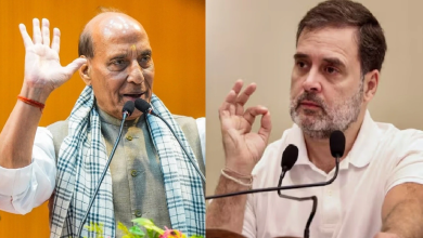 राजनाथ सिंह पटना में मीडिया कार्यक्रम के दौरान राहुल गांधी पर टिप्पणी करते हुए
