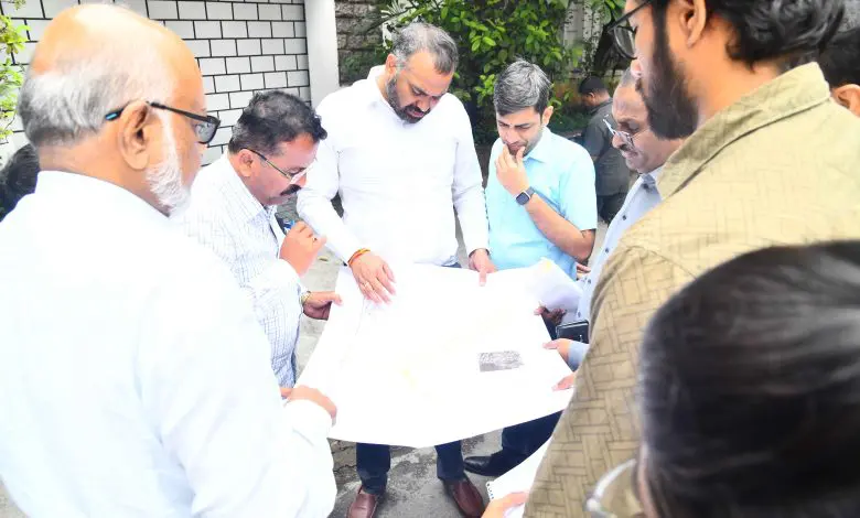 केबीआर पार्क एच-सिटी परियोजना भूमि अधिग्रहण निरीक्षण