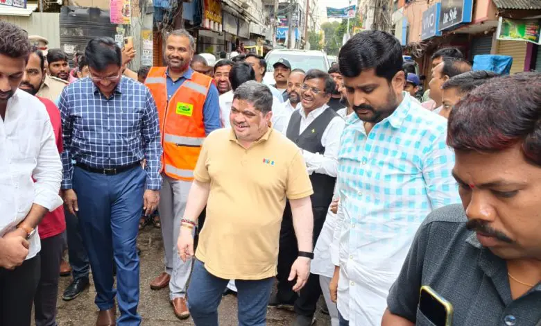 हैदराबाद बाढ़ प्रभावित इलाकों का दौरा और निरीक्षण