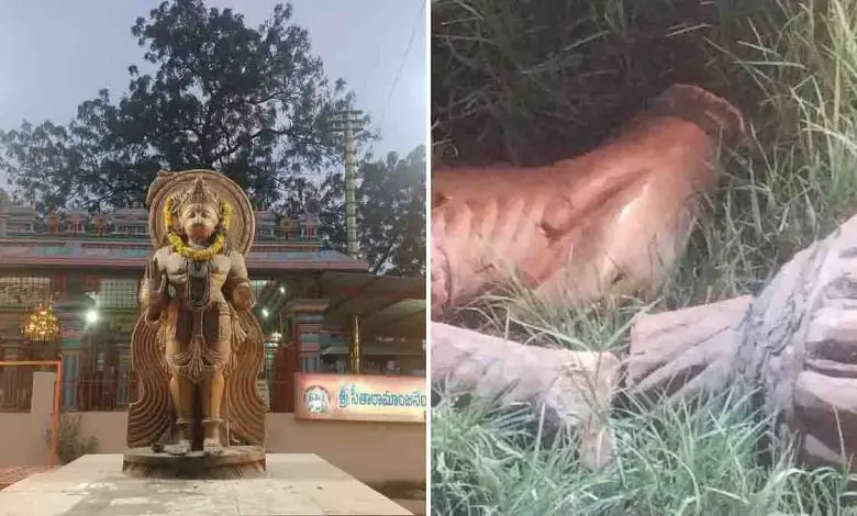 रामपल्ली हनुमान मंदिर क्षतिग्रस्त प्रतिमा