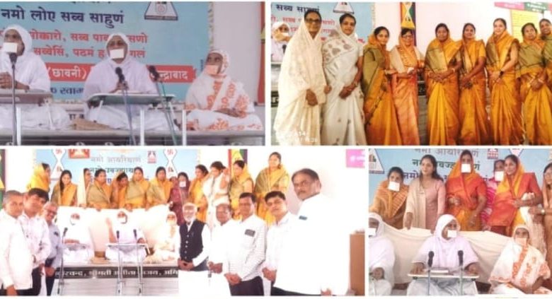 साध्वी जीव्याश्रीजी म.सा. के दीक्षा दिवस पर जैन संघ का स्वागत और समारोह का दृश्य