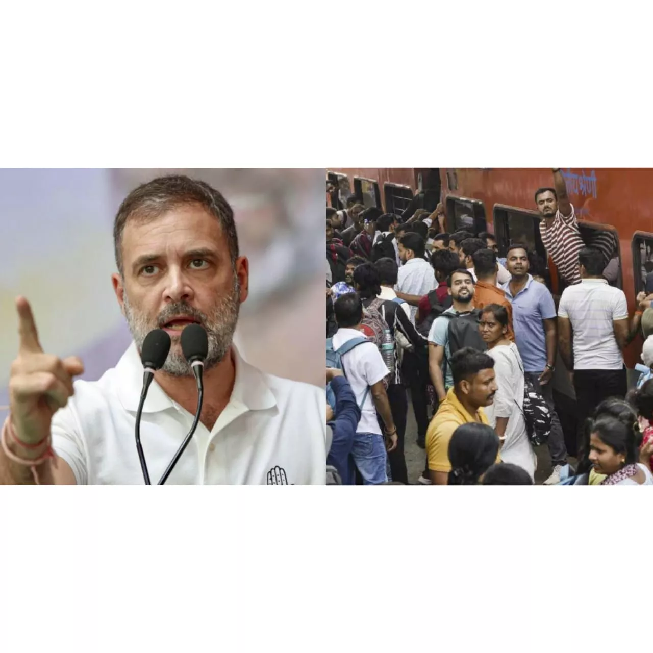 राहुल गांधी ने त्यौहारों में भीड़भाड़ वाली ट्रेनों पर केंद्र सरकार को आलोचना करते हुए