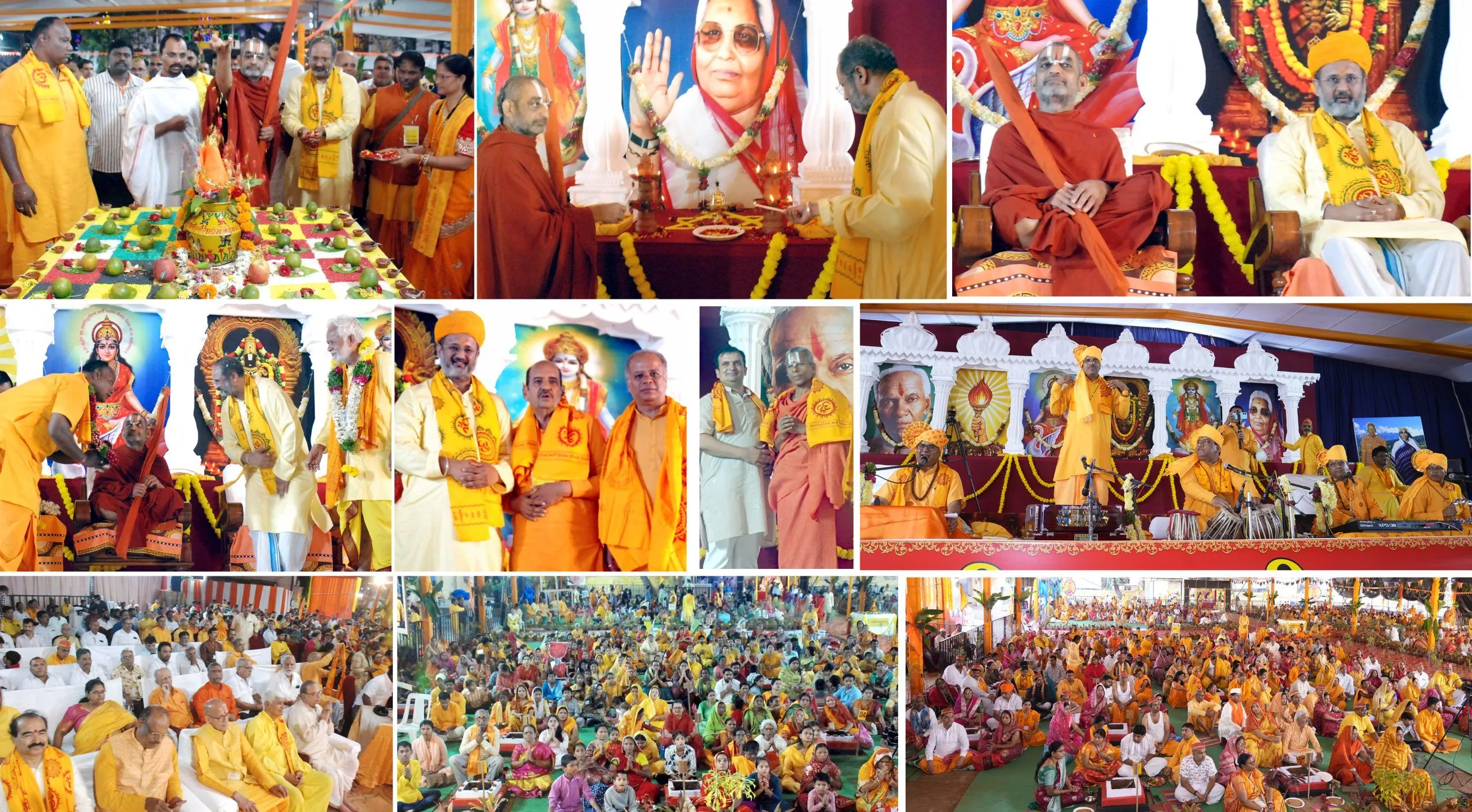 राष्ट्र जागरण 108 कुण्डीय गायत्री महायज्ञ में डॉ. चिन्मया पंड्या और चिन्ना जीयर स्वामीजी प्रवचन देते हुए