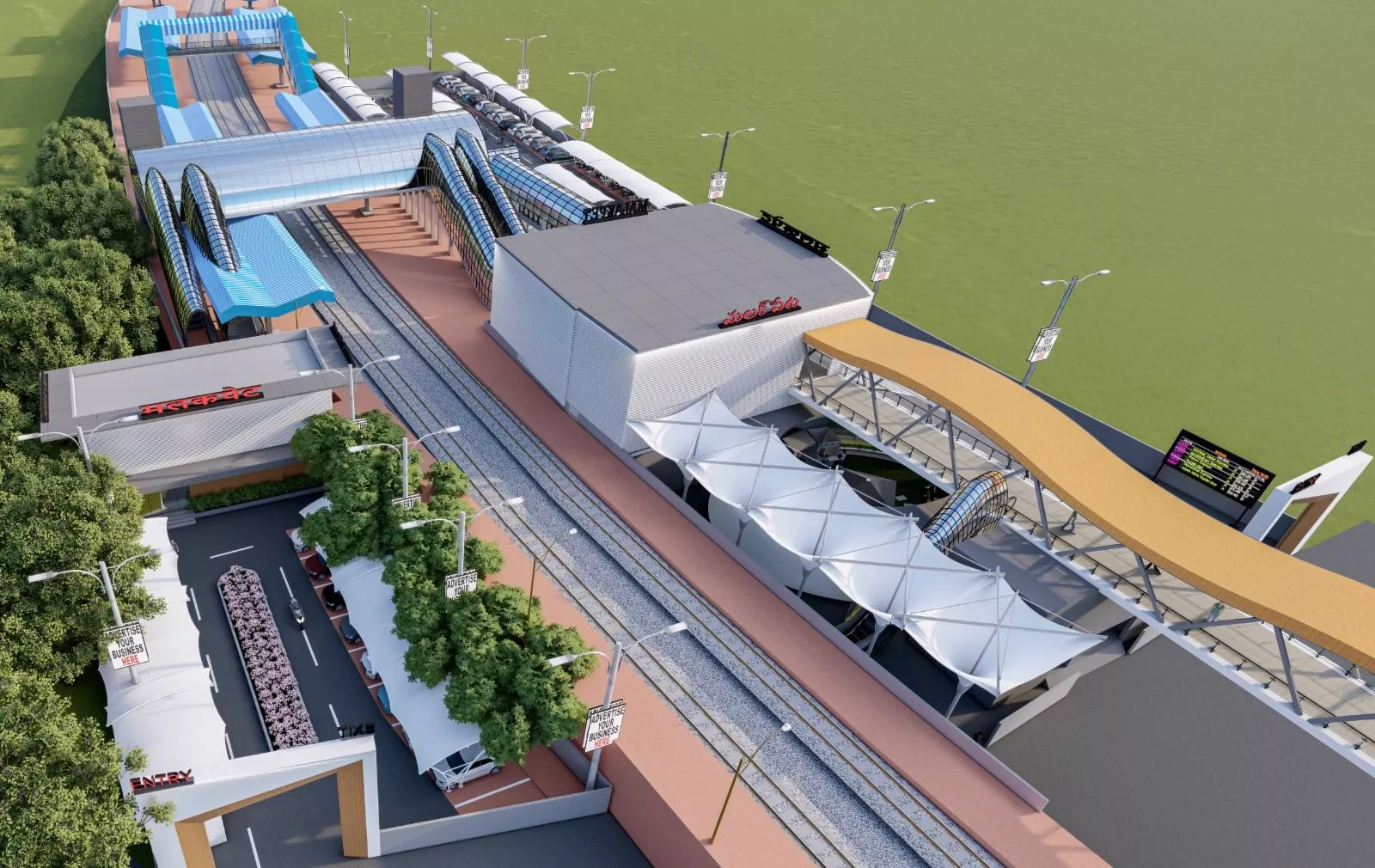 मलकपेट रेलवे स्टेशन पर जारी पुनर्विकास कार्य