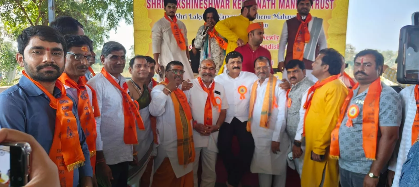 केदारनाथ मंदिर में नंदीशाला उद्घाटन का दृश्य