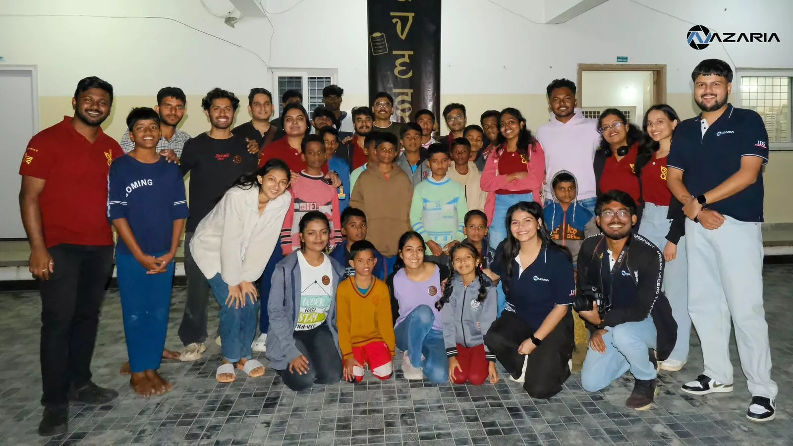 आईबीएस समावेश के छात्रों द्वारा बच्चों की संगीत कार्यशाला का दृश्य