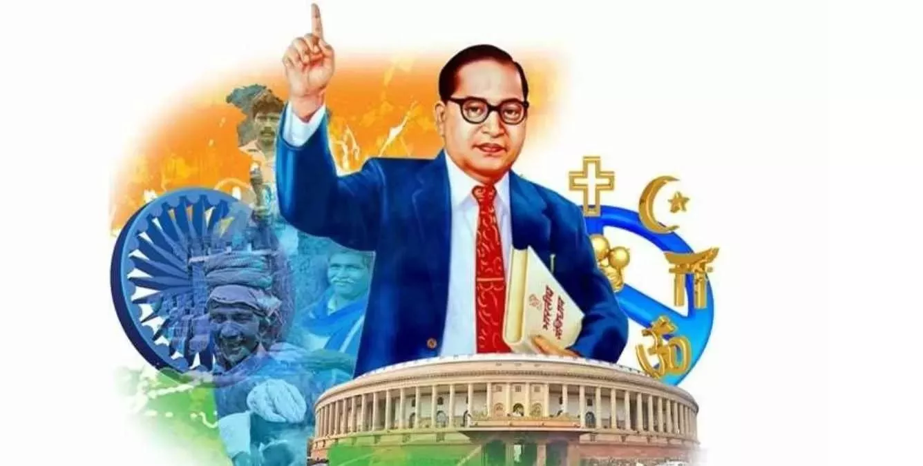 डॉ. अंबेडकर के सामाजिक-राजनीतिक विचारों का प्रतीकात्मक चित्र
