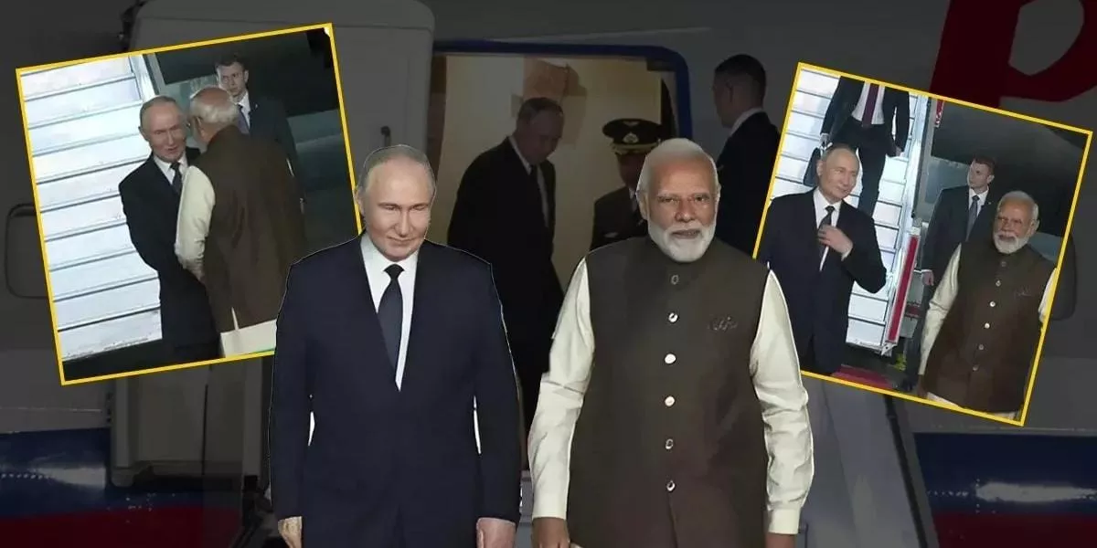 राष्ट्रपति पुतिन का दिल्ली एयरपोर्ट पर गर्मजोशी से स्वागत