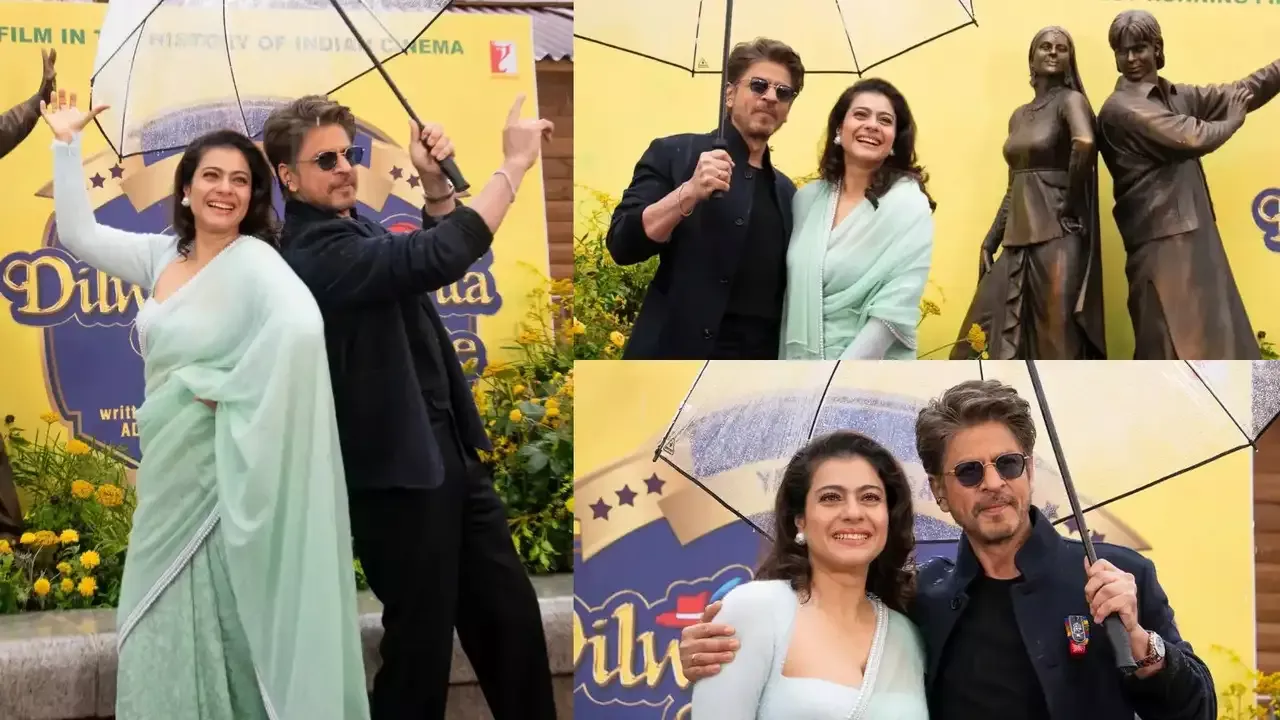 लंदन में ‘राज-सिमरन’ की कांस्य प्रतिमा के साथ शाहरुख-काजोल