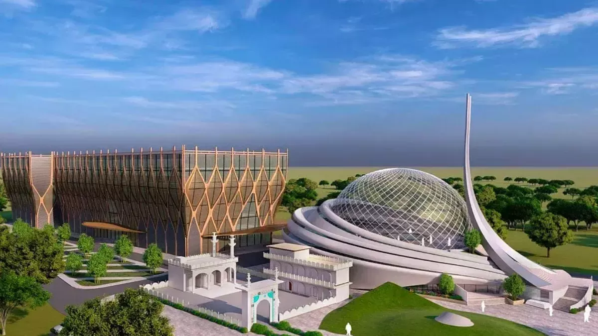 धन्नीपुर गांव में प्रस्तावित मस्जिद परियोजना का निर्माण स्थल