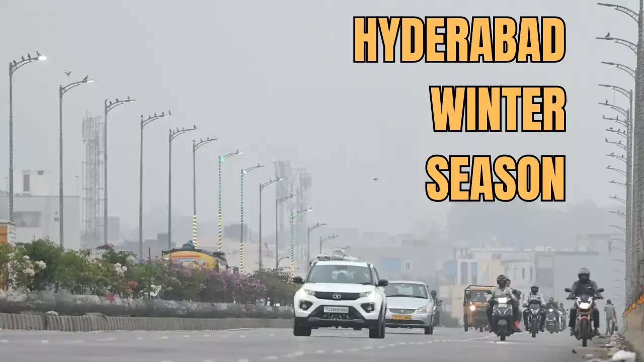 हैदराबाद में सर्द सुबह और घना कोहरा