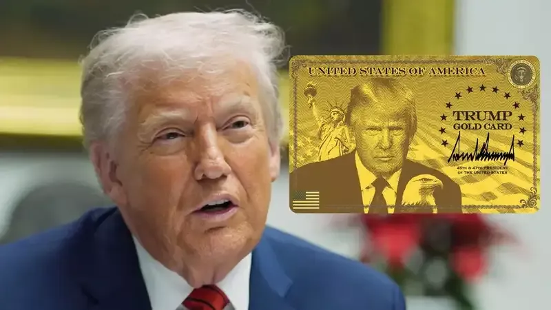 डोनाल्ड ट्रंप गोल्ड कार्ड वीजा प्रोग्राम लॉन्च करते हुए