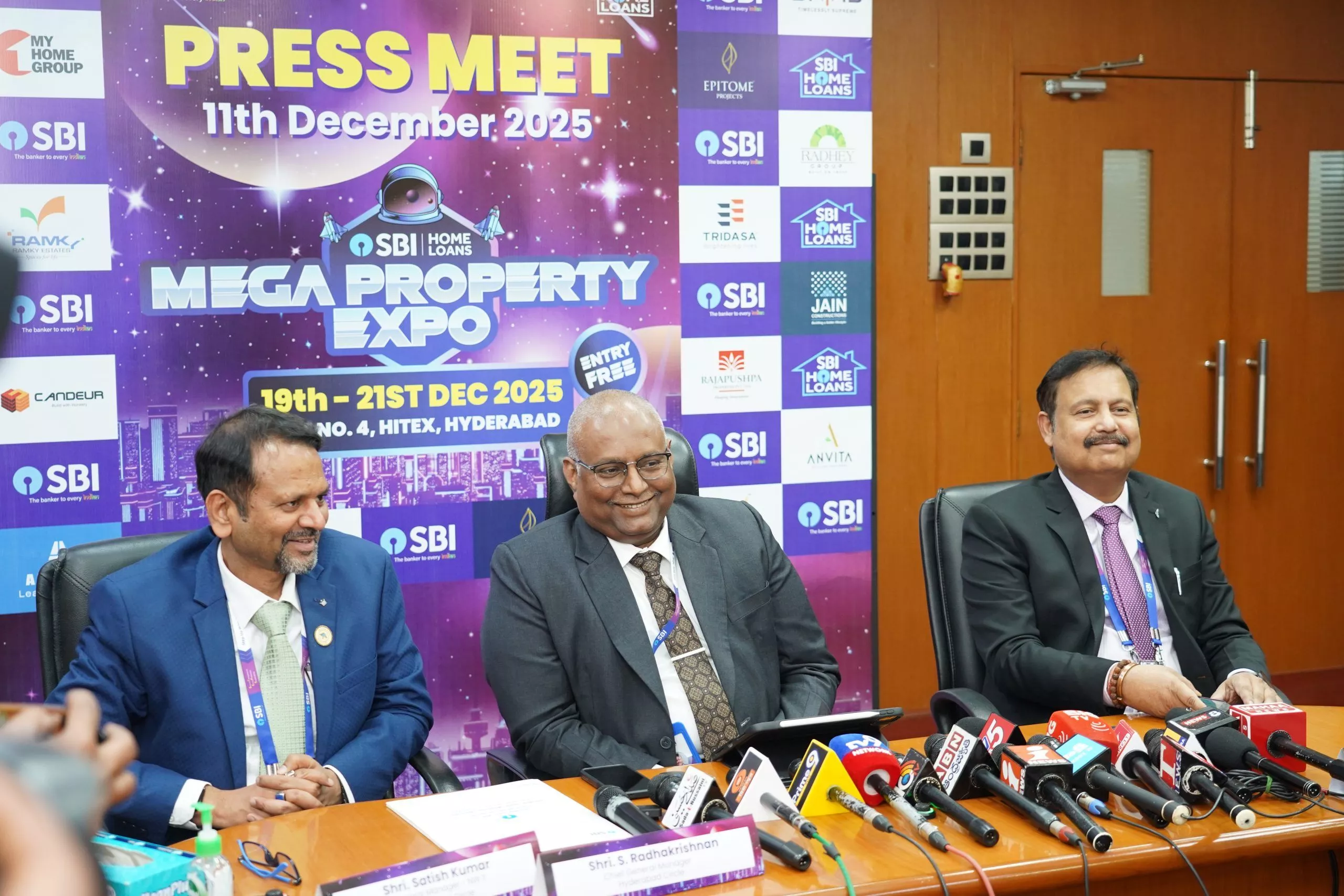 हैदराबाद में एसबीआई होम लोन मेगा प्रॉपर्टी एक्सपो 2025 का प्रचार