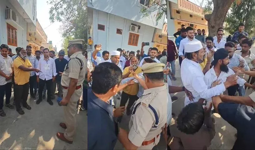 मतदान के दौरान हंगामा,