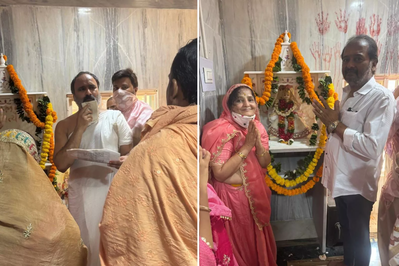 माँ सरस्वती की प्रतिमा का विधिवत पूजन और स्थापना