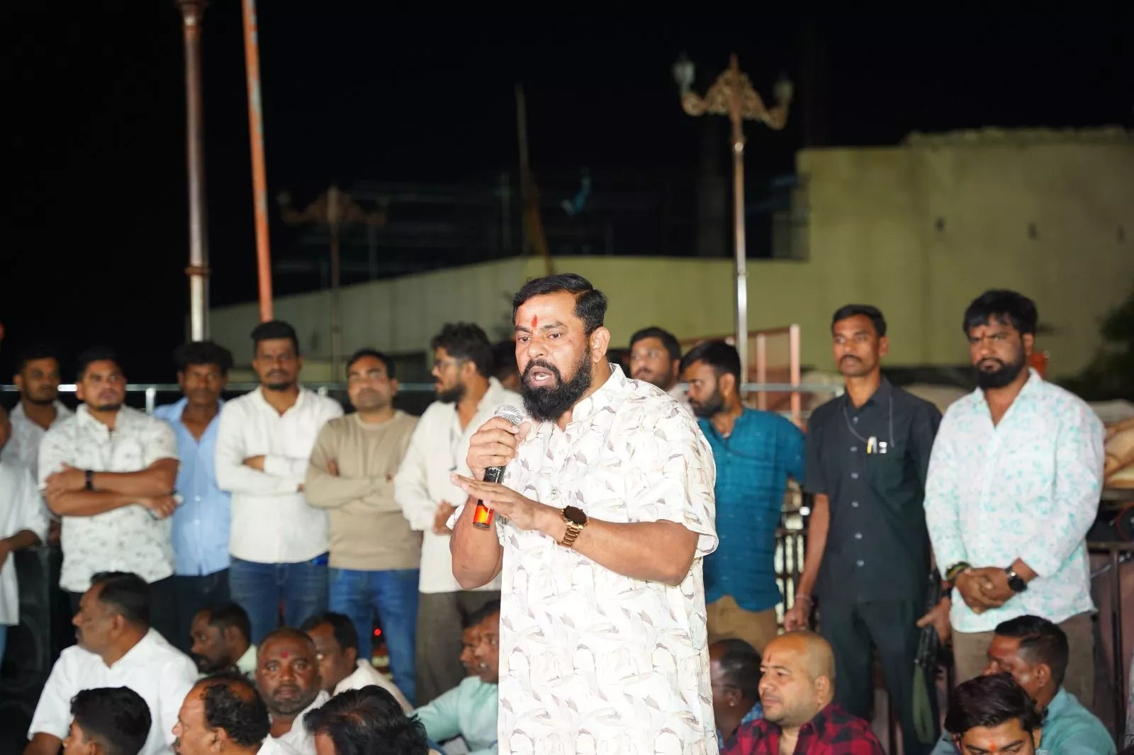 हैदराबाद में श्रीराम नवमी शोभायात्रा की तैयारियों का दृश्य