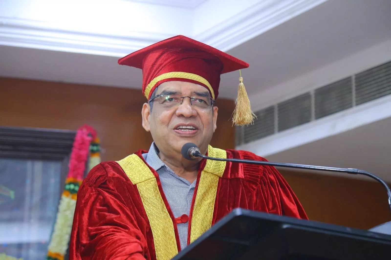 शंकरलाल सिग्नोडिया कॉलेज में दीक्षांत समारोह का दृश्य