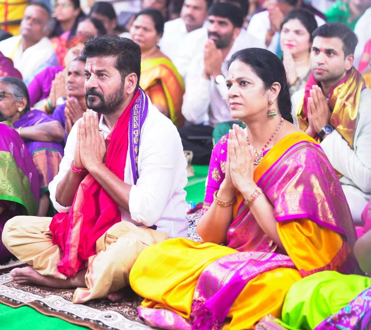 भद्राचलम मंदिर में श्रीरामनवमी कल्याण महोत्सव का दृश्य