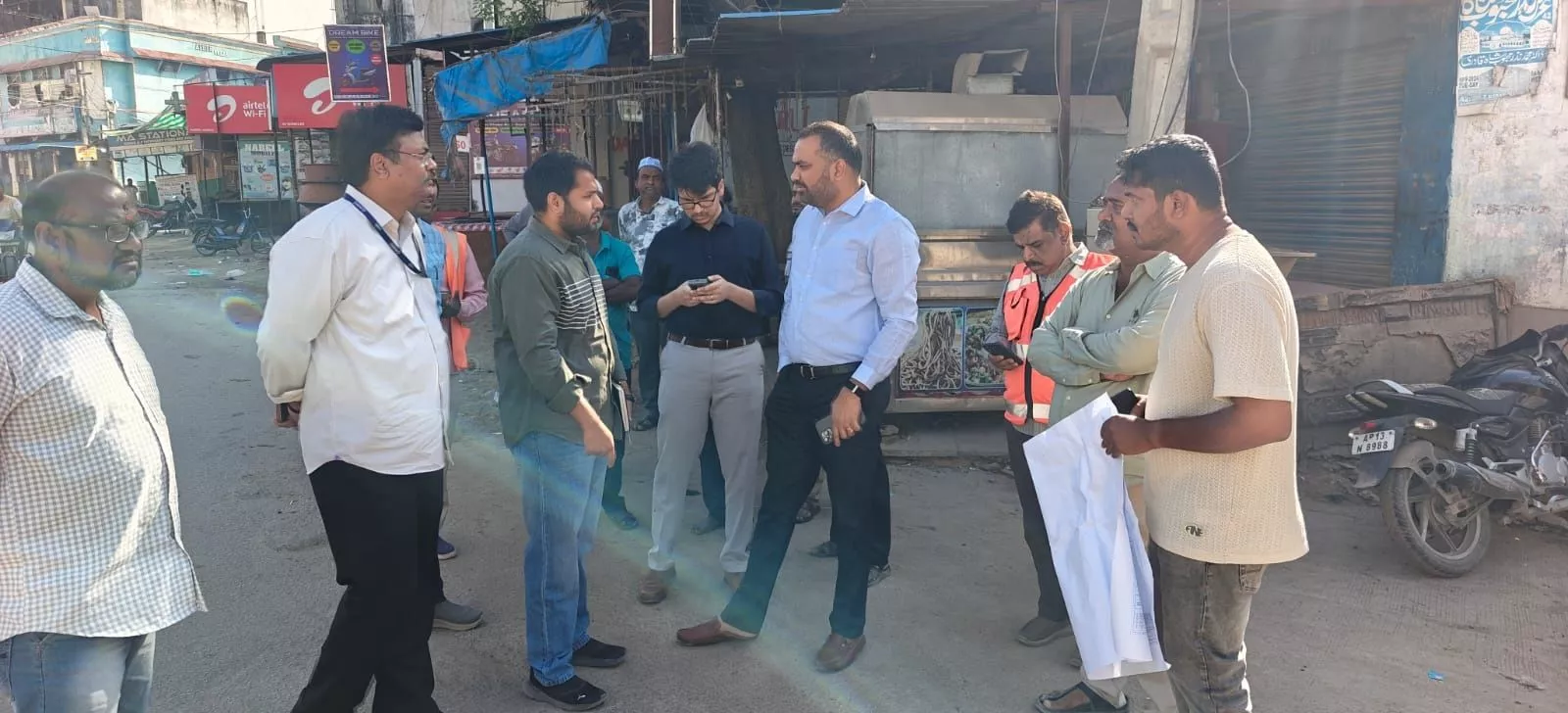 आर.वी. कर्णन ने शास्त्रापुरम आरओबी परियोजना का निरीक्षण किया