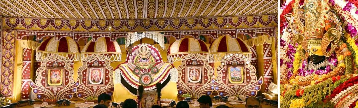 श्याम बाबा के दरबार में भजन संध्या का दृश्य