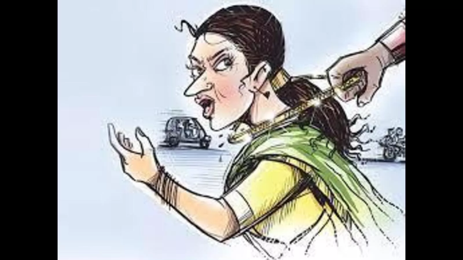 महिला से चेन छीनकर भागता संदिग्ध युवक