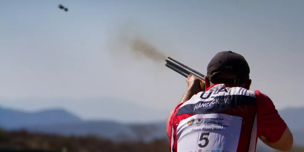 भारत के निशानेबाज ISSF शॉटगन विश्व कप में भाग लेते हुए