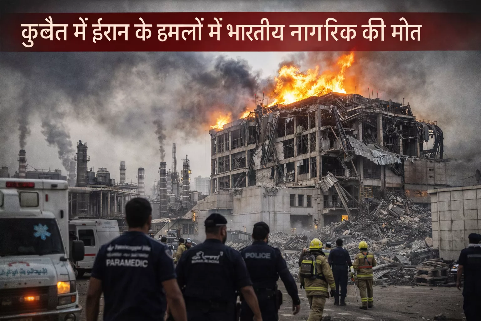 हमले के बाद क्षतिग्रस्त बिजली संयंत्र का दृश्य