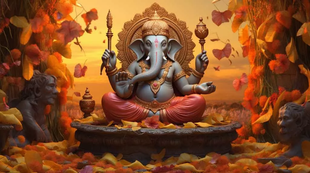 भालचंद्र संकष्टी चतुर्थी पर गणेश पूजा का दृश्य