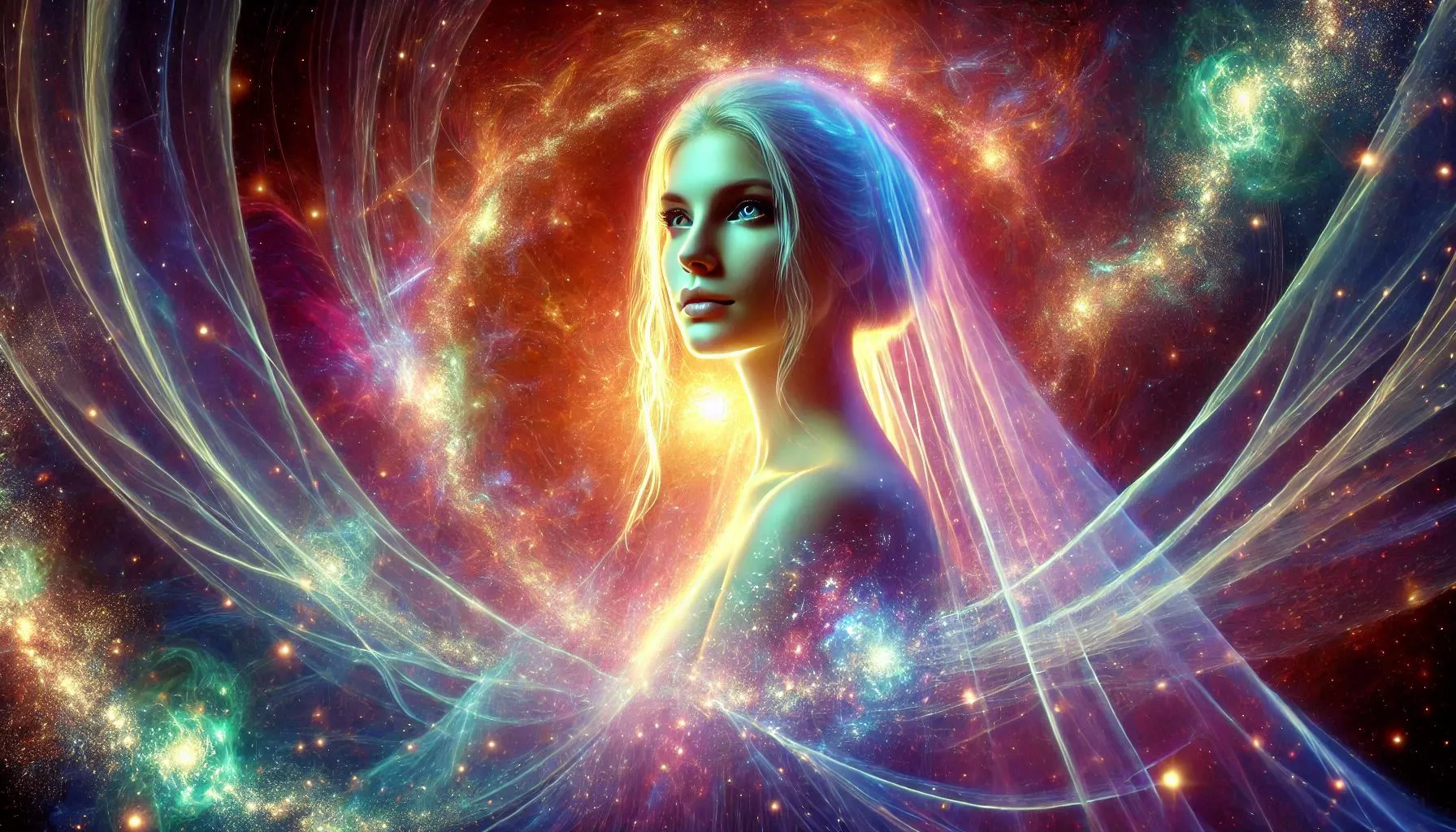 महिला दिवस पर नारी शक्ति और आध्यात्म का प्रतीक चित्र