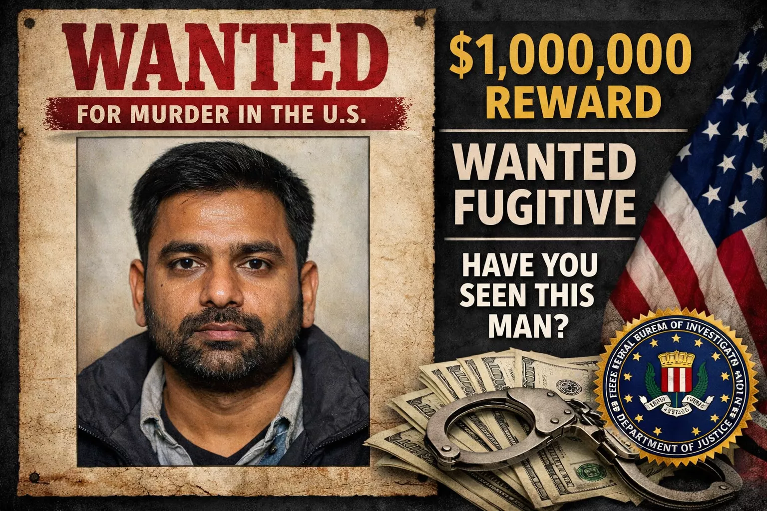 पत्नी की हत्या के आरोपी भारतीय पर $1 मिलियन इनाम