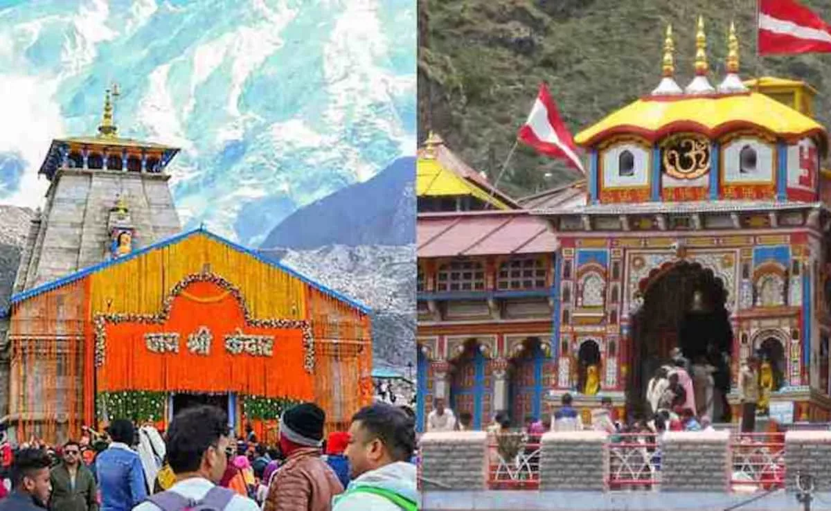 बदरीनाथ और केदारनाथ मंदिर का दृश्य