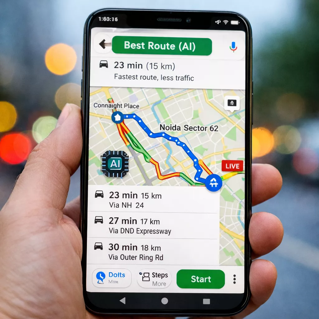 एआई तकनीक के साथ गूगल मैप्स नेविगेशन