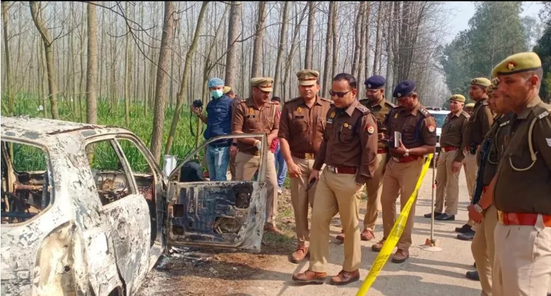सहारनपुर में कार में जलाया शव और हत्या का मामला