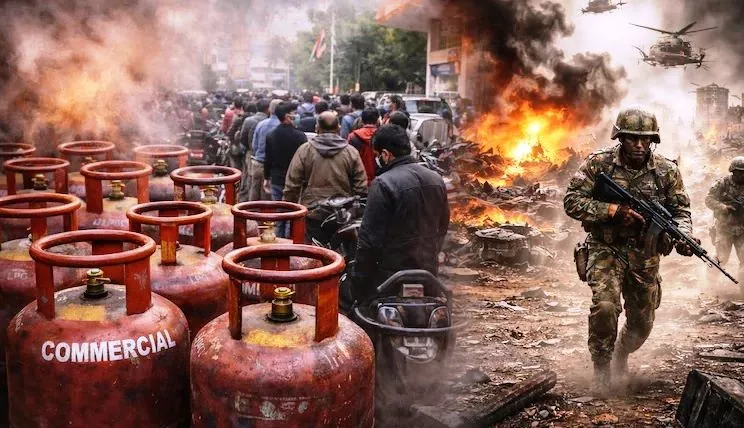 भारत में युद्धकाल के दौरान ऊर्जा और गैस संकट का दृश्य