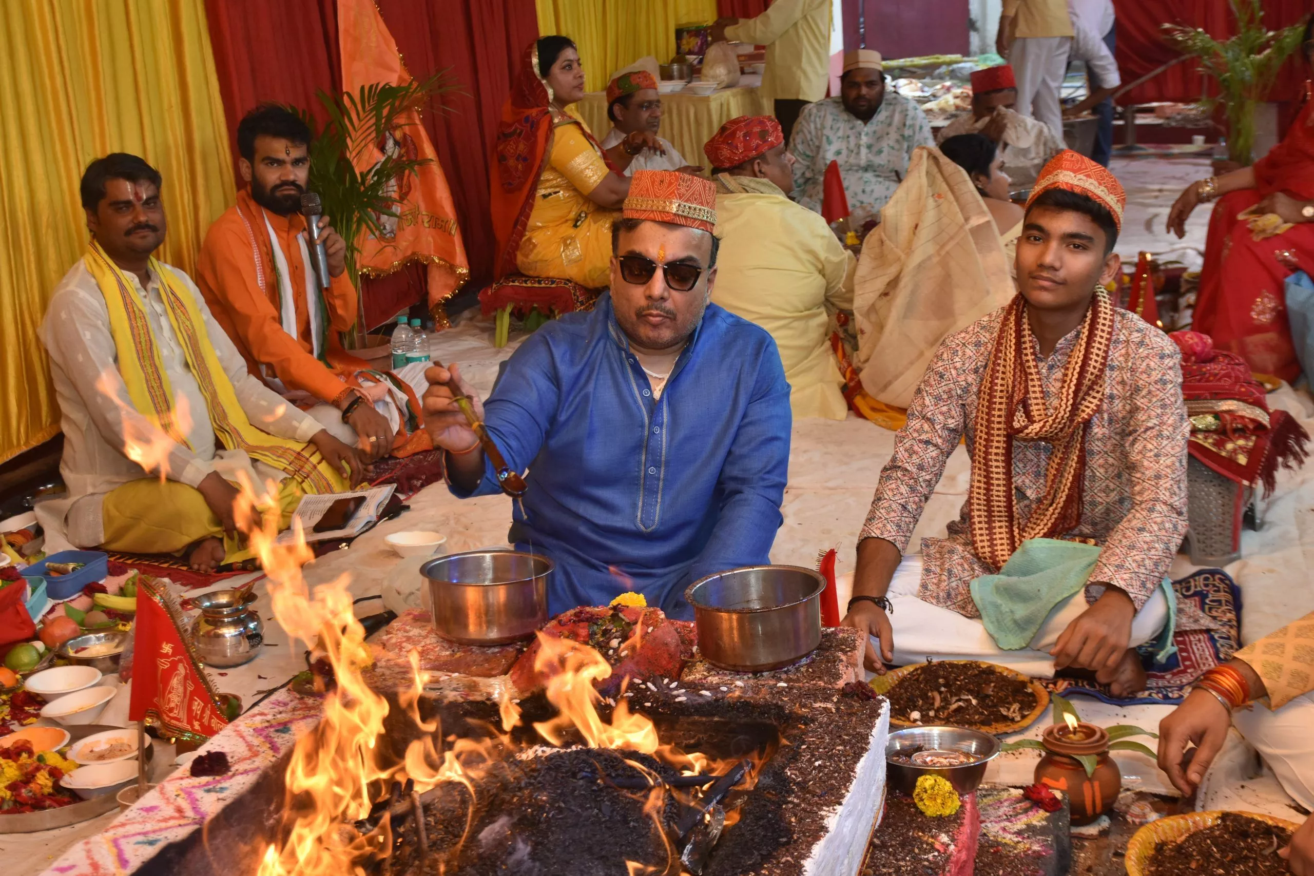 सीतारामबाग मंदिर में हनुमान जन्मोत्सव का हवन कार्यक्रम