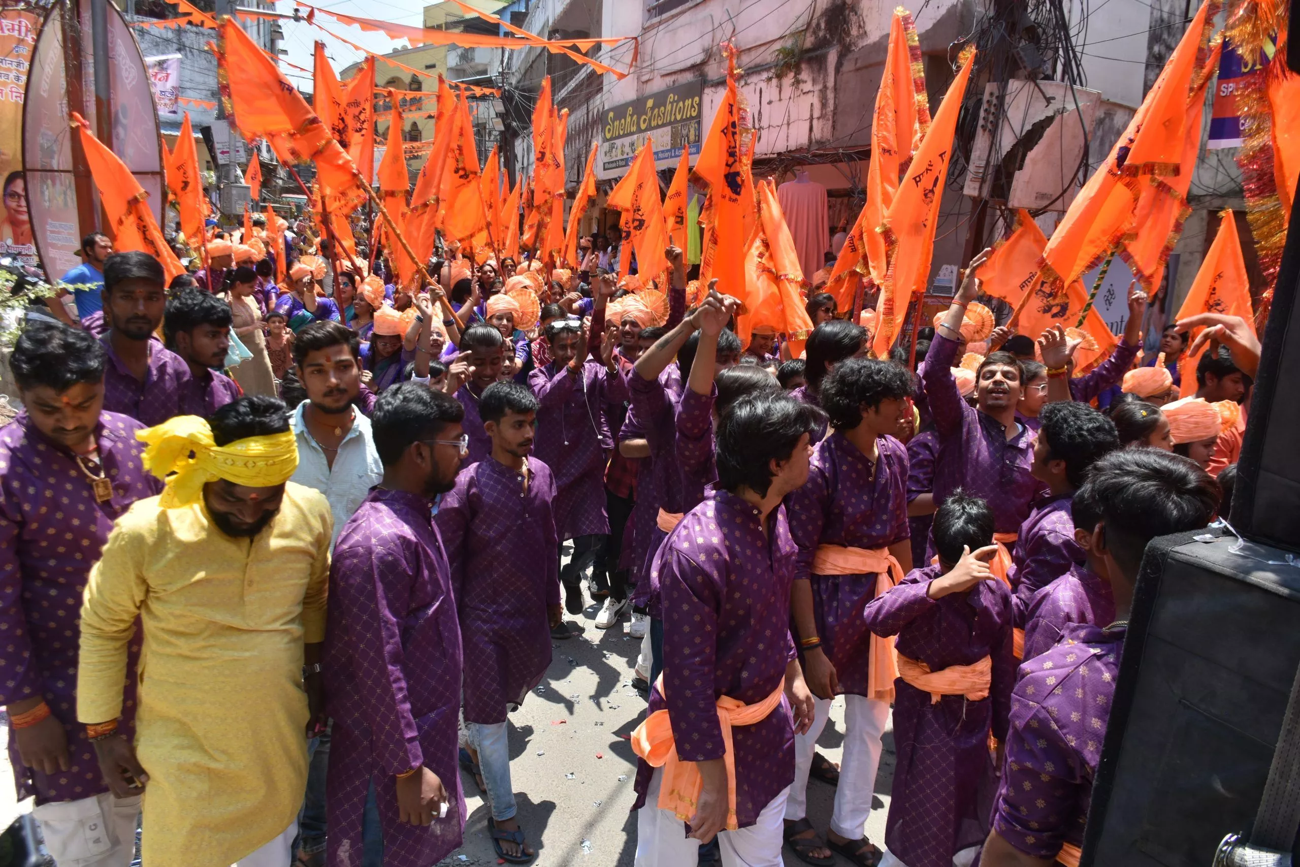 भाग्यनगर में हनुमान जन्मोत्सव की भव्य निशान यात्रा