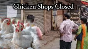 हैदराबाद में चिकन दुकानदारों का विरोध प्रदर्शन