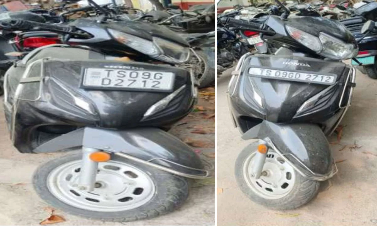 ट्रैफिक पुलिस ने फर्जी नंबर प्लेट का मामला पकड़ा