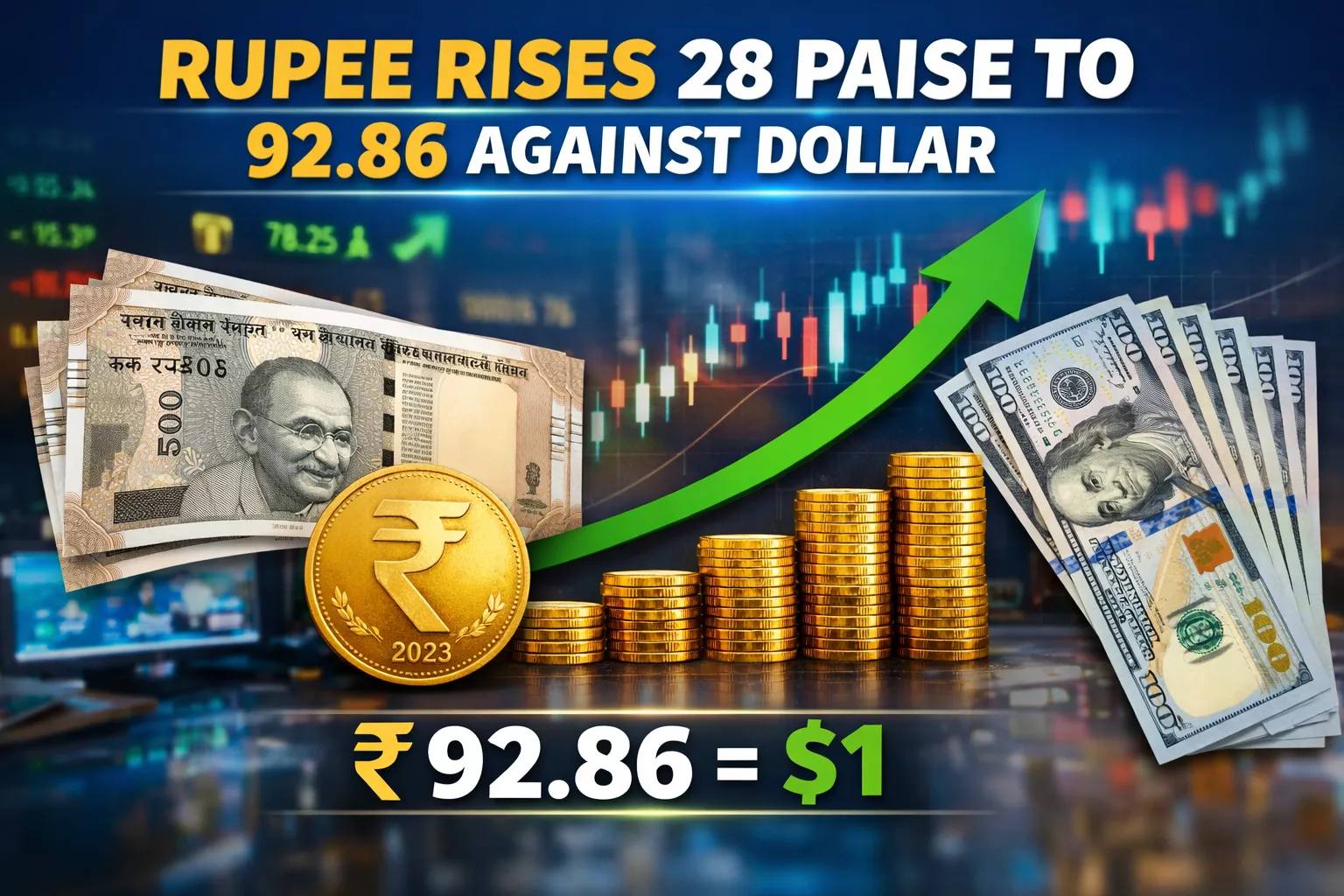 डॉलर के मुकाबले मजबूत होता भारतीय रुपया