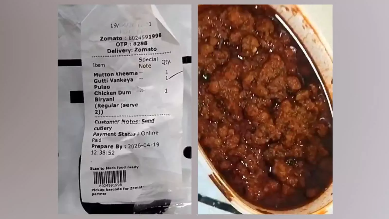 खराब भोजन मिलने पर रेस्टोरेंट पर पुलिस छापा