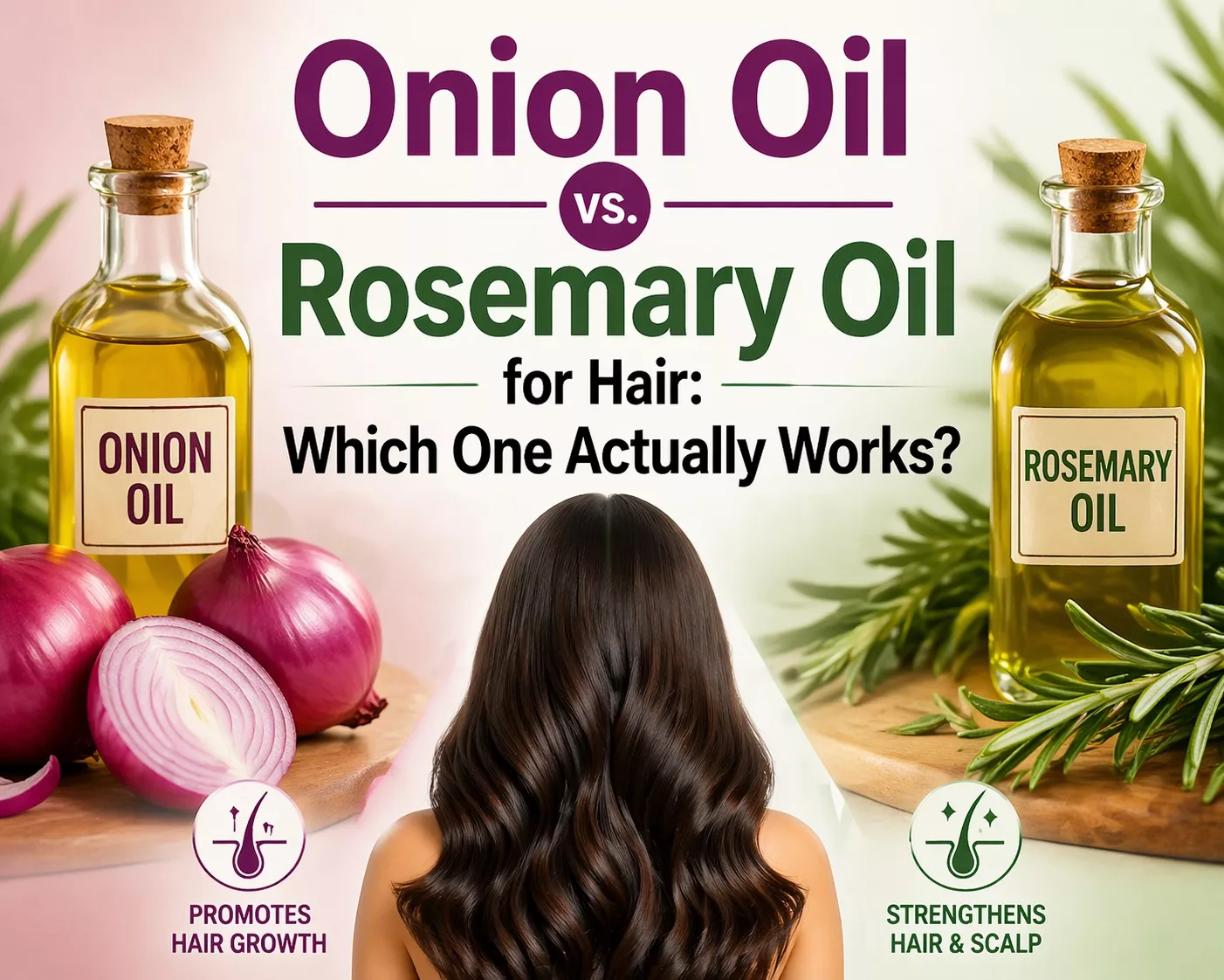 प्याज़ और रोज़मेरी तेल का तुलना चित्र