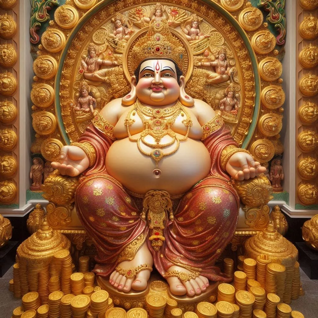 कुबेर देवता और उनका प्रतीकात्मक वाहन मनुष्य