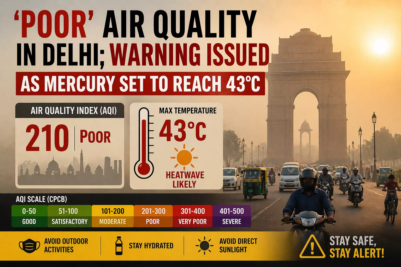 दिल्ली में गर्मी और खराब वायु गुणवत्ता