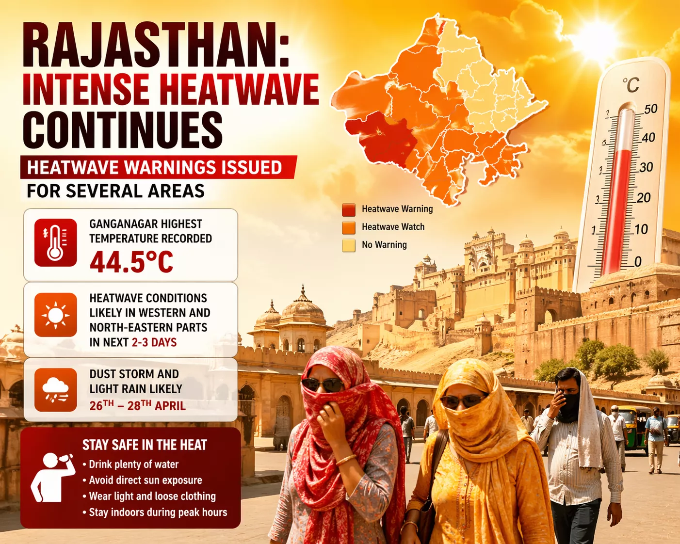 राजस्थान में भीषण गर्मी और लू का असर
