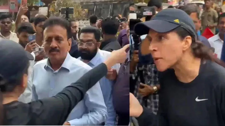 मुंबई रैली में ट्रैफिक जाम पर बहस का दृश्य