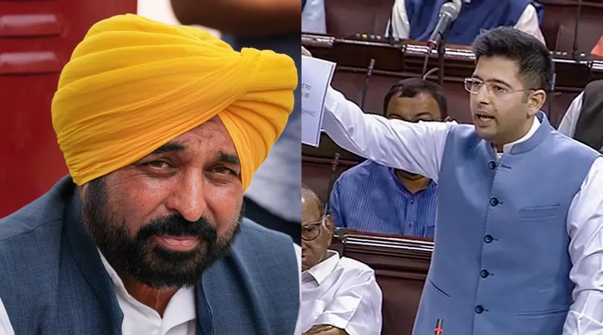 भगवंत मान और राघव चड्ढा की फाइल फोटो