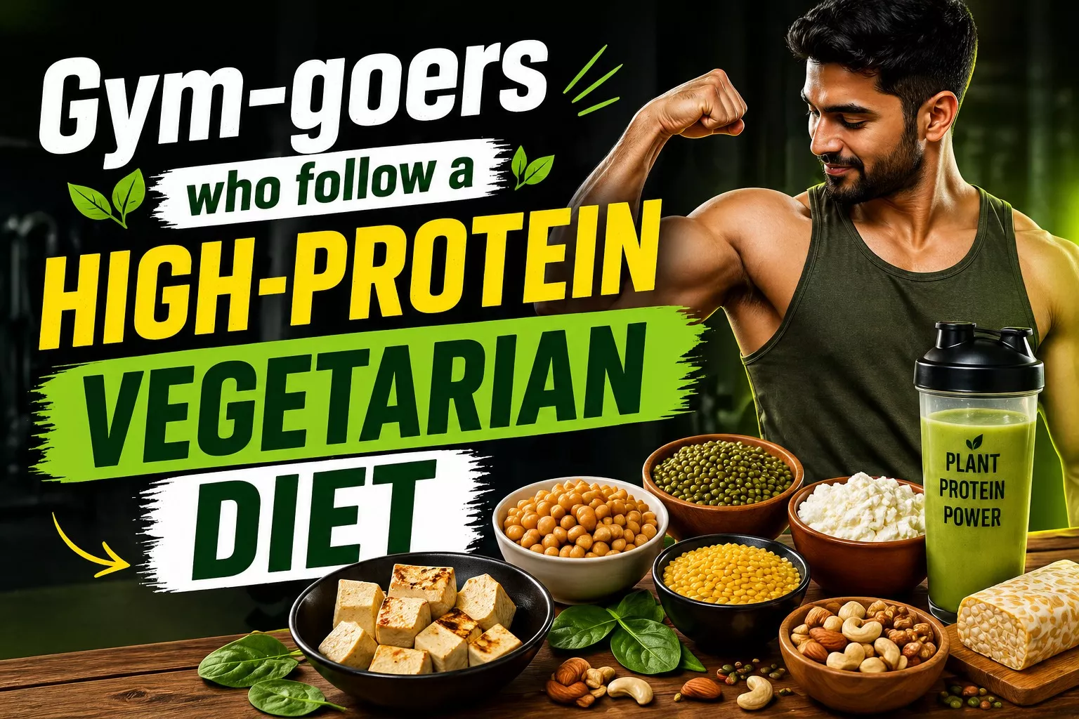 हाई-प्रोटीन शाकाहारी मील्स की प्लेट