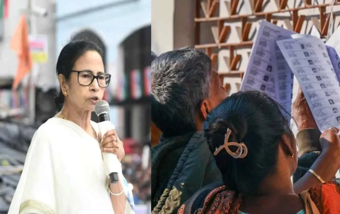 रैली में भाषण देती ममता बनर्जी