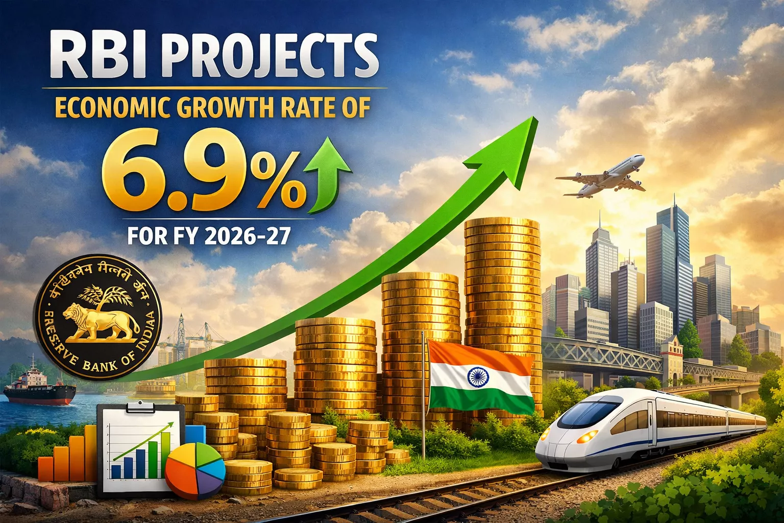 आरबीआई ने 2026-27 के लिए 6.9% GDP वृद्धि का अनुमान