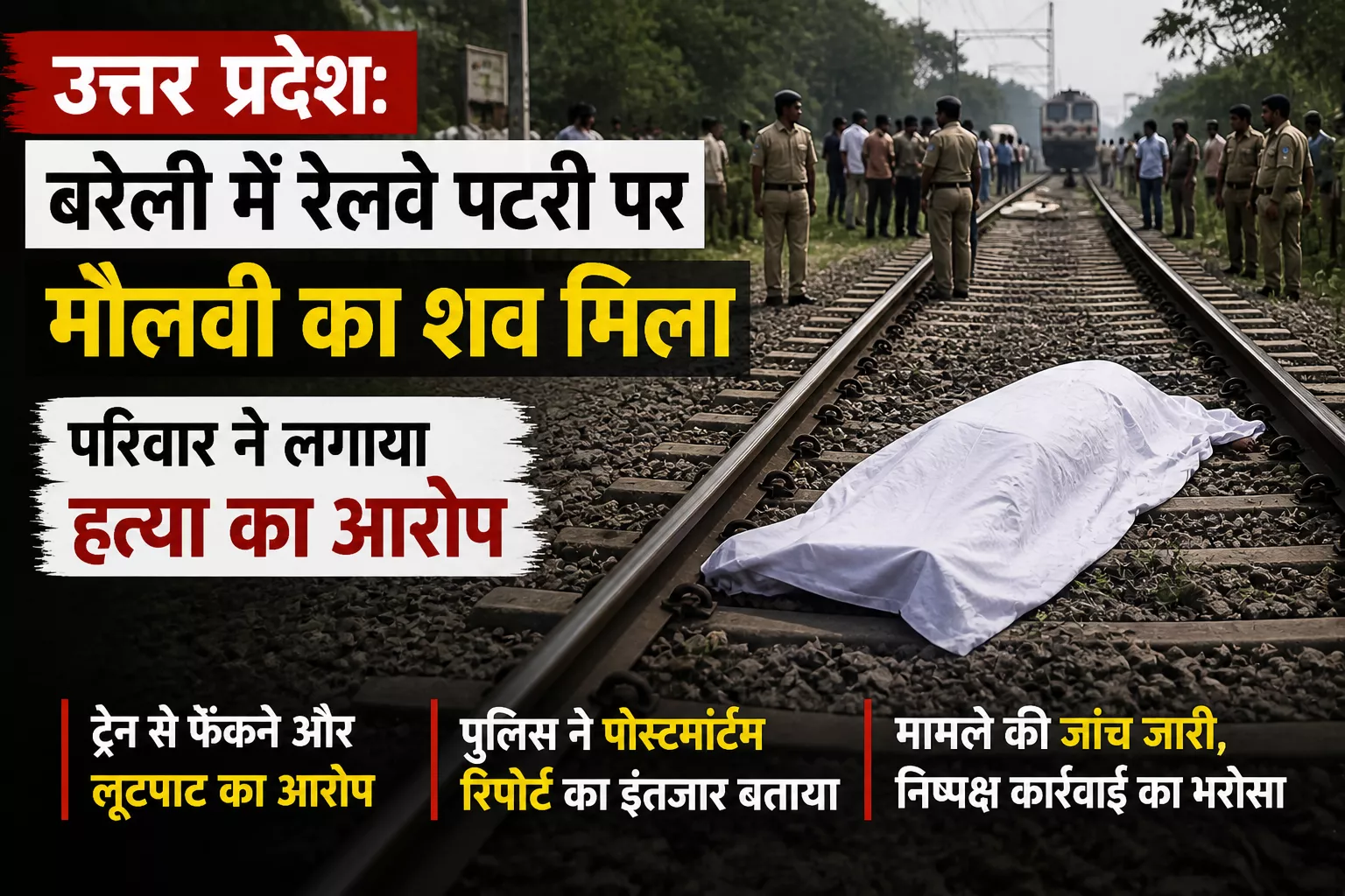 बरेली रेलवे पटरी पर मौलवी का शव मिला